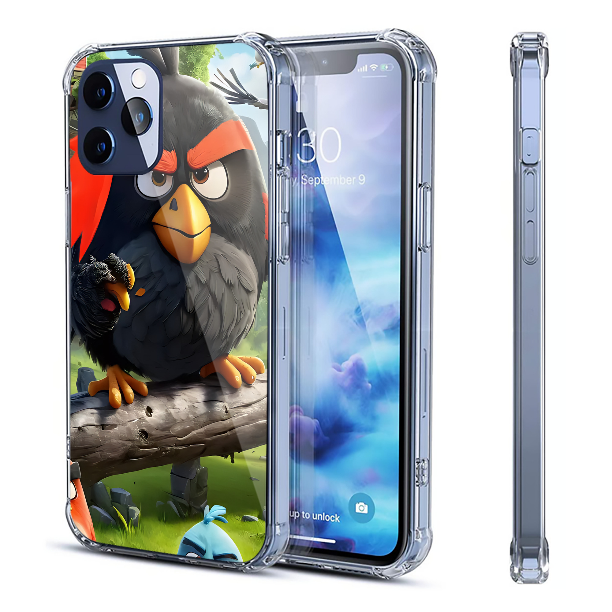 （画像用） Angry Birds アングリーバード 【iPhone 12シリーズ対応】透明スマホケース（クリアソフトケース）